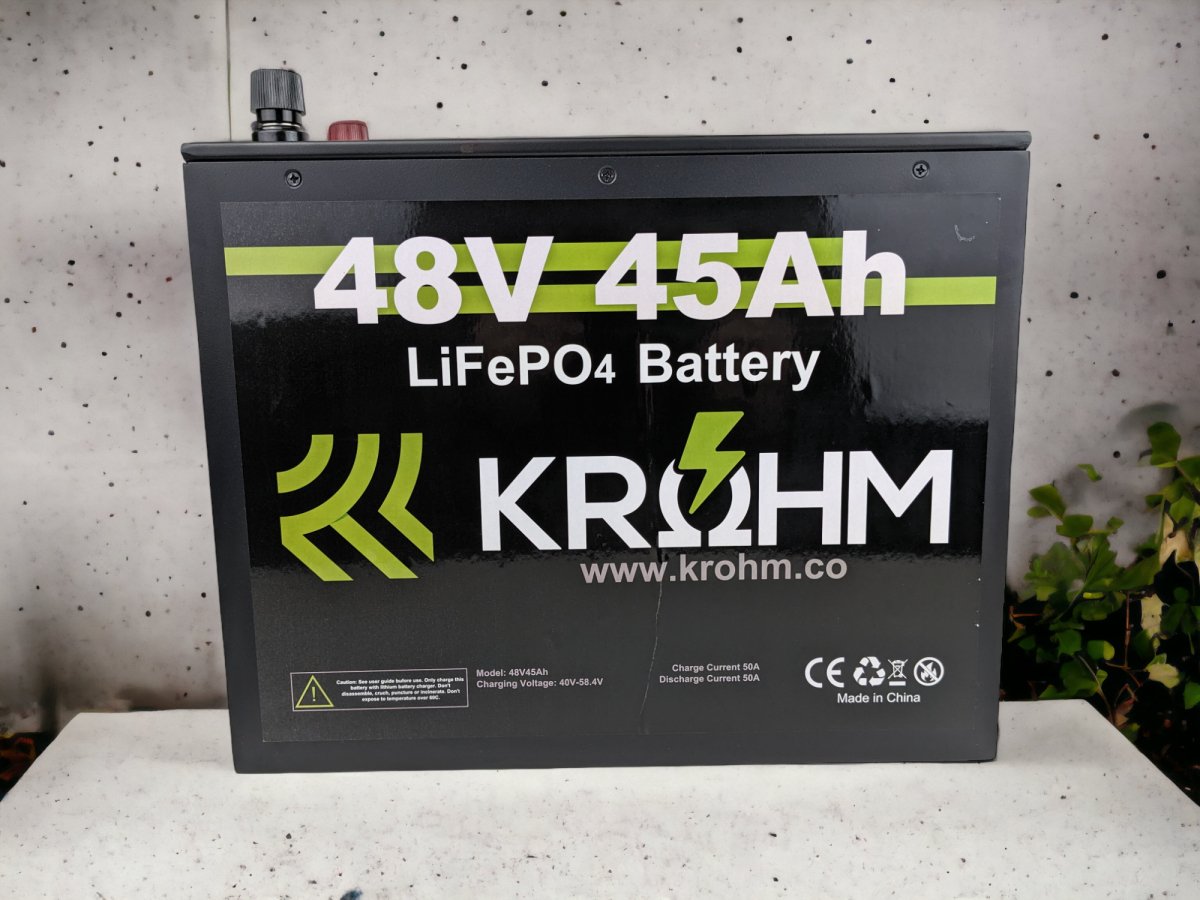 Krohm 48V 45Ah LiFePO4 Rechargeable Deep Cycle Battery - Krohm -