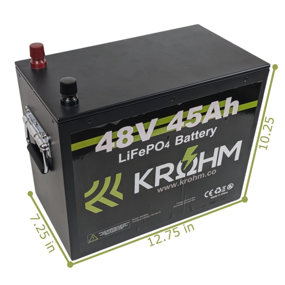 Krohm 48V 45Ah LiFePO4 Rechargeable Deep Cycle Battery - Krohm - Lithium Battery
