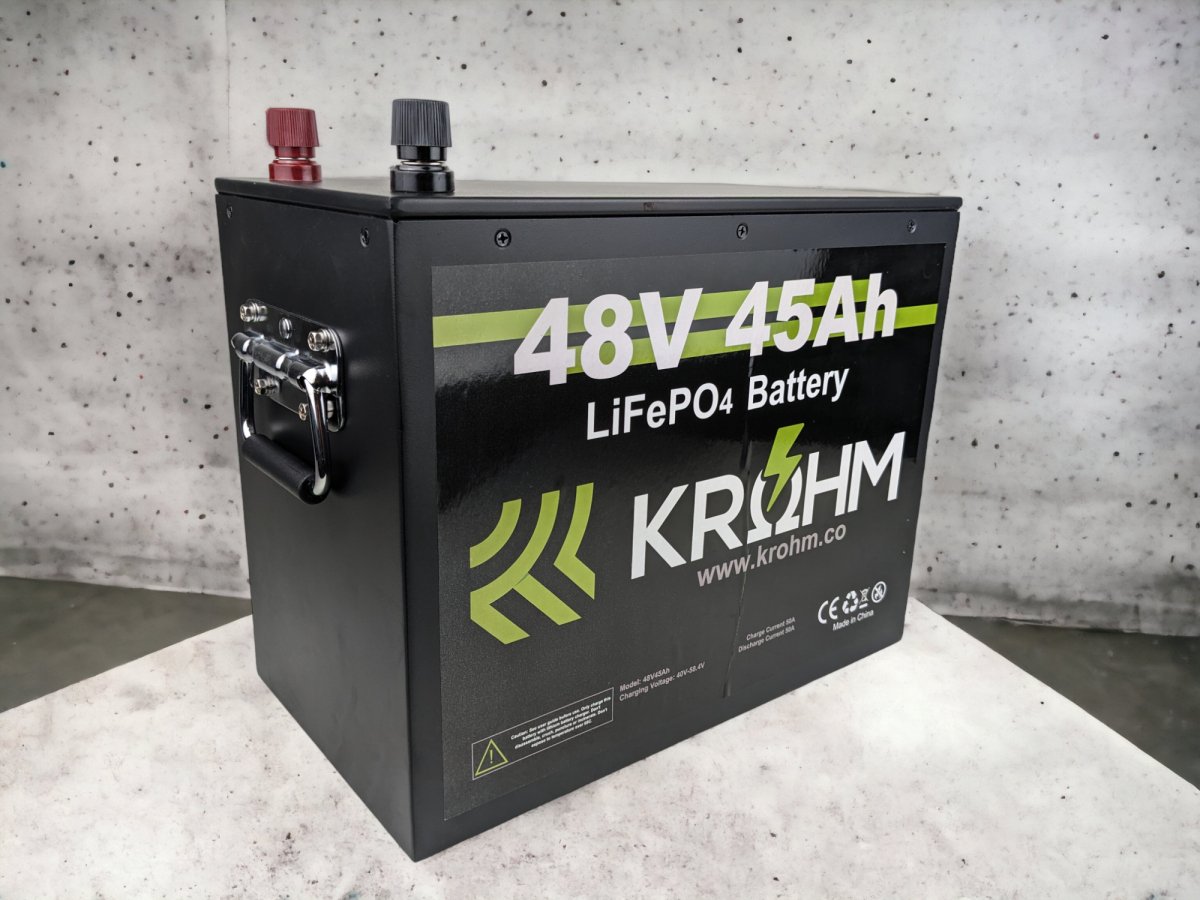 Krohm 48V 45Ah LiFePO4 Rechargeable Deep Cycle Battery - Krohm - Lithium Battery