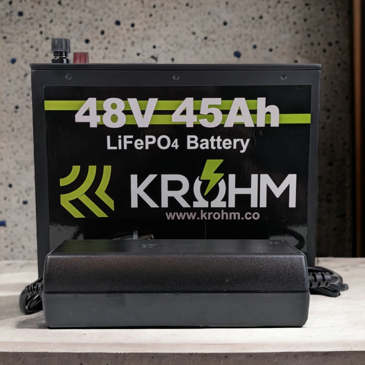 Krohm 48V 45Ah LiFePO4 Rechargeable Deep Cycle Battery With Dedicated