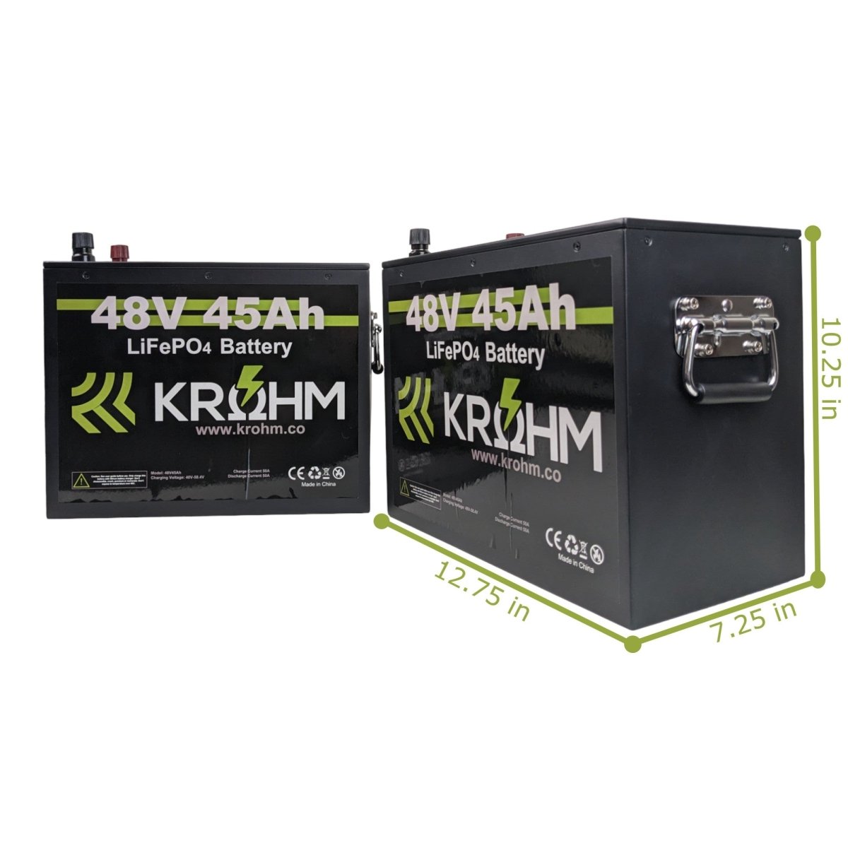 Krohm 48V 45Ah LiFePO4 Rechargeable Deep Cycle Battery With Dedicated